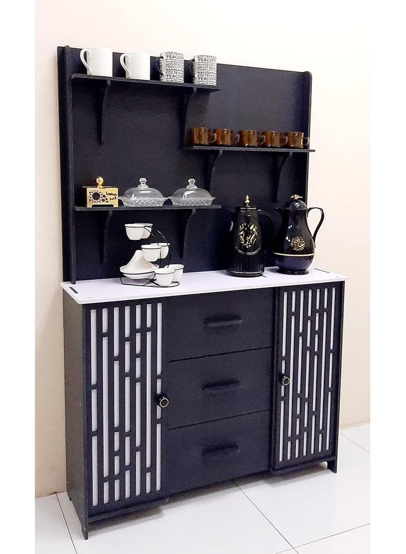 TPGP A large coffee corner made of reinforced plastic for easy movement and installation. It consists of several shelves and a storage space at the bottom that fits with most furniture - Image 4