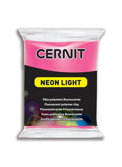 Cernit Polymer Clay - Neon Series - 56 Grams Block - Made in Belgium (Fuschia)