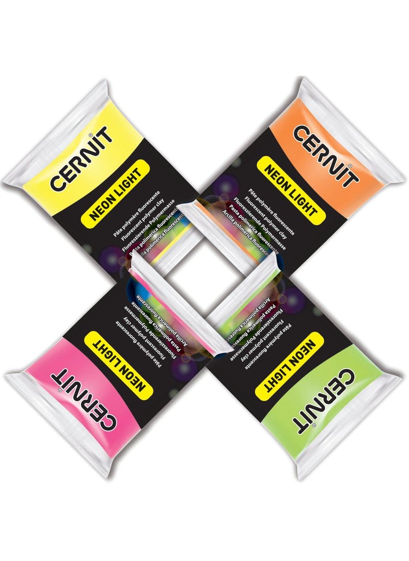 Cernit - Cernit Polymer Clay - Neon Series - 56 Grams Block - Made in Belgium (Fuschia) - Image 1