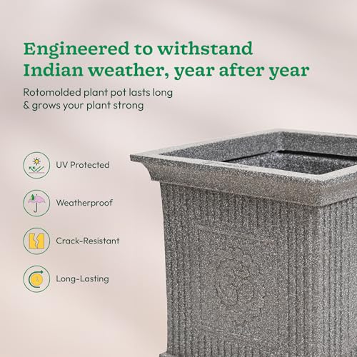 UGAOO Tulsi Pot for Home & Pooja/Puja – 12 Inch Tulsi Planter (Grey Stone) | Traditional Tulsi Pot Stand for Indoor, Outdoor & Balcony Use - Image 3