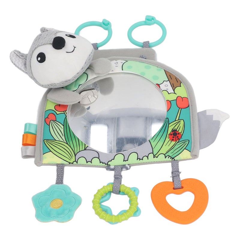 Infant Car Toy with Mirror Enhances Sensory Fine Motor Skills Soft Fabric Rear Facing Mirror Car Toy for Newborns Type 1 - Image 4