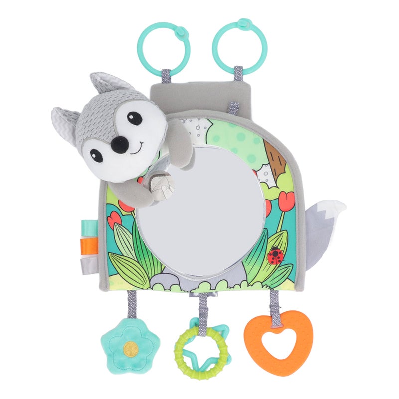 Infant Car Toy with Mirror Enhances Sensory Fine Motor Skills Soft Fabric Rear Facing Mirror Car Toy for Newborns Type 1 - Image 1