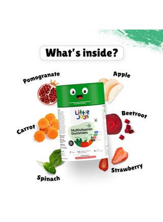 Little Joys Multivitamin Gummies- Strawberry 2 + Years 30 Day Pack Vit C, D, A And Dha No Preservatives Gluten Free - view 4