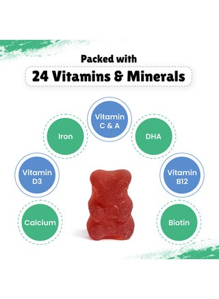 Little Joys Multivitamin Gummies- Strawberry 2 + Years 30 Day Pack Vit C, D, A And Dha No Preservatives Gluten Free - view 5