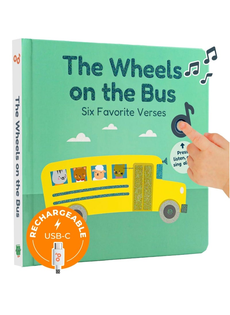 Books The Wheels on The Bus Book | New Rechargeable Musical Book, No More Batteries | Books for 1 Year Old | Wheels on The Bus Toy | Musical Book for Toddlers 1-3 | Musical Toy for Toddlers  - Image 1