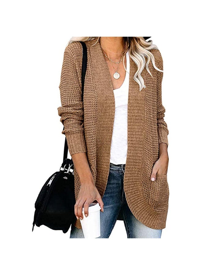 NIBEMINENT Women's Fashion Solid Color Loose Cardigan Sweater Autumn Winter Sweaters Coat Women Long Sleeve V-neck Knitted Sweater Coat Top - Image 1