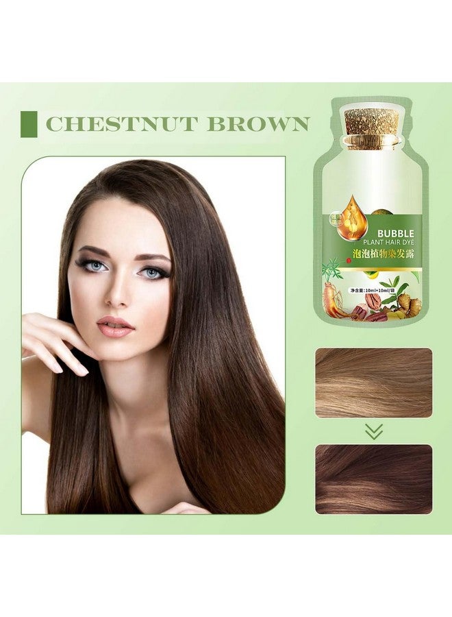 QUAAM Bubble Plant Hair Dyenew Botanical Bubble Hair Dye Hair Dye Shampoo For Women Men 20Ml 10Packs/Box (Chestnut Brown) - Image 3