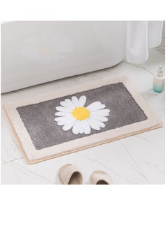 Bluejw Daisy Bath Mat Non-Slip Soft Adorable Boho Floral Bath Rugs Machine Washable Bathtub Mat Water Absorbent Plush Shaggy Carpet Thick Bathroom Kitchen Floor Microfiber Doormat 50x80cm  - Image 1