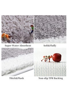 Bluejw Daisy Bath Mat Non-Slip Soft Adorable Boho Floral Bath Rugs Machine Washable Bathtub Mat Water Absorbent Plush Shaggy Carpet Thick Bathroom Kitchen Floor Microfiber Doormat 50x80cm  - Image 2