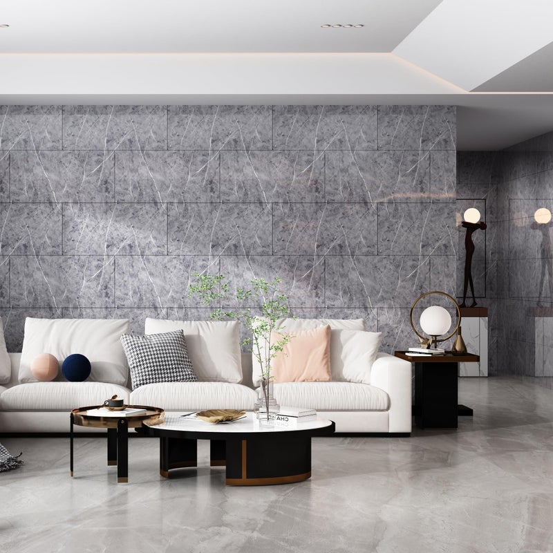 Haimin Wall Panels Peel and Stick 20 Pieces 23.6x11.8in (38.7 Sq. Ft. Coverage) Backsplash Marble Look Tileï¼ˆnot Real Marble, Ideal for Kitchen Bathrooms Living Rooms Bedrooms (Gray-YSH) - Image 5