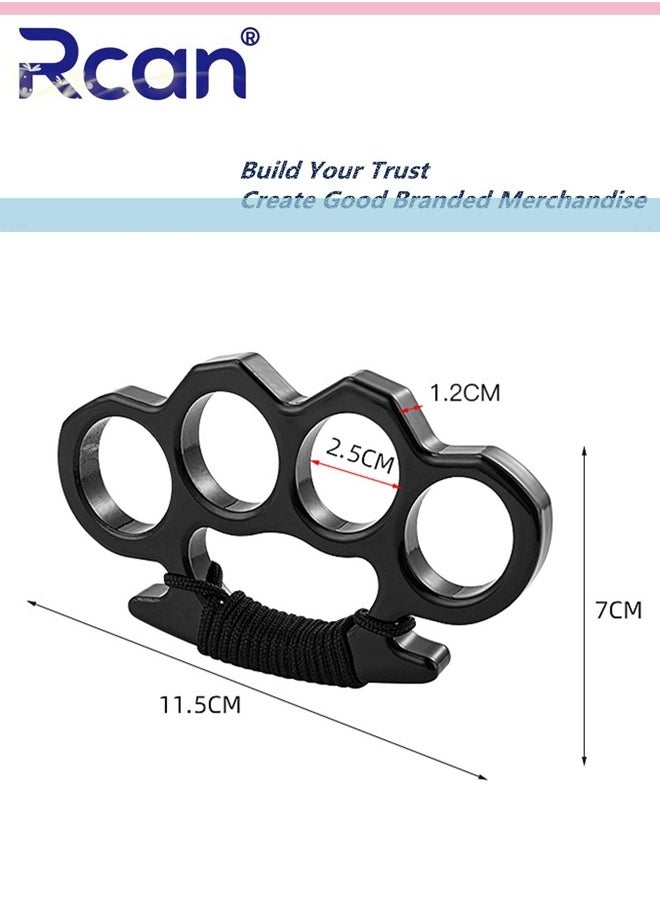 Rcan 2 Pieces Toy Fingers Ring Defense 4 Fingers Ring Thickened Pure Steel Hand Buckle Suitable for Outdoor Use  - Image 2