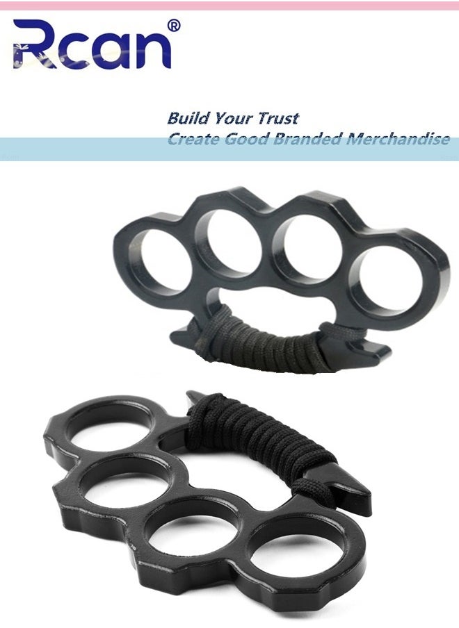 Rcan 2 Pieces Toy Fingers Ring Defense 4 Fingers Ring Thickened Pure Steel Hand Buckle Suitable for Outdoor Use  - Image 1