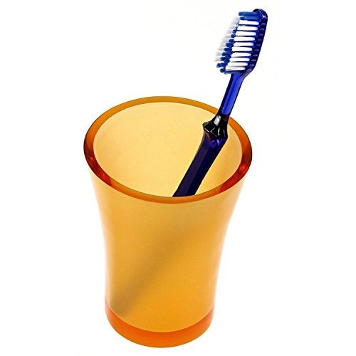 Gedy by Nameek's AU98-67 Gedy Flaca Aucuba Tumbler, 1" L x 3.41" W, Transparent, 3.41" x 3.41" x 4.68", Orange - Image 3