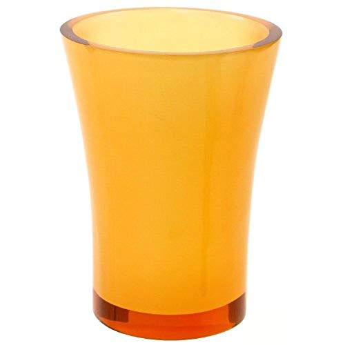 Gedy by Nameek's AU98-67 Gedy Flaca Aucuba Tumbler, 1" L x 3.41" W, Transparent, 3.41" x 3.41" x 4.68", Orange - Image 1