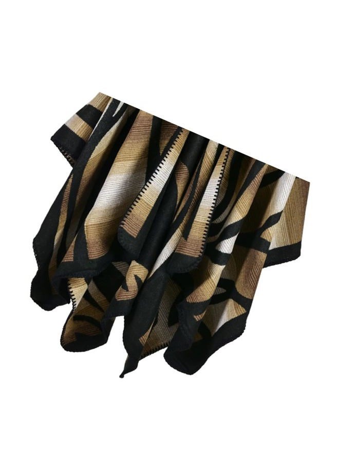 Lacavocor Women's Warm Shawl Wrap Cape Winter Sweaters Open Front Poncho, Z4-camouflage coffee - Image 3