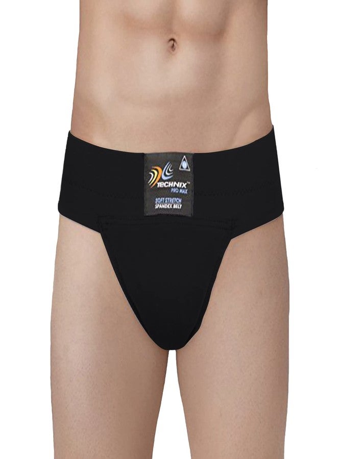 Technix Men's Breathable Cotton Athletic Supporters Cross fit Gym and Fitness for Cricket, Football, Hockey, Athletics, Badminton Lawn Tennis & Any Other Sports Black - Image 2