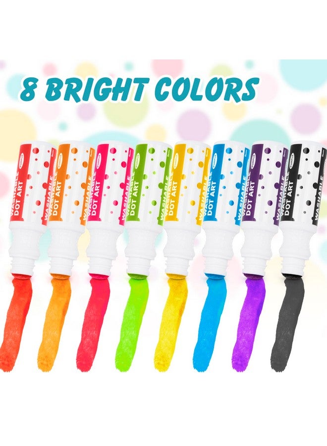 Darice أقلام تحديد قابلة للغسل من داريس للأطفال - 8 (2 أونصة لكل منها) أدوات بنغو و 50 صفحة تعليمية، غير سامة للأطفال في مرحلة ما قبل المدرسة، لوازم فنية للأطفال خالية من الفوضى، مجموعة فنون الطلاء بالنقاط - Image 5