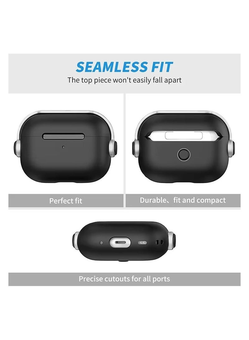 Case with Secure Lock, Music Headset Earphone Protective Case Cover Compatible with for AirPods 4 (Black) - Image 4