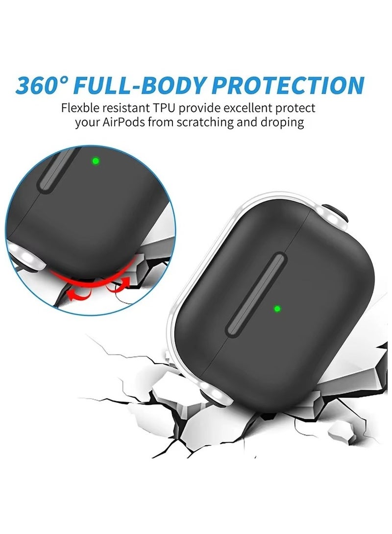 Case with Secure Lock, Music Headset Earphone Protective Case Cover Compatible with for AirPods 4 (Black) - Image 2