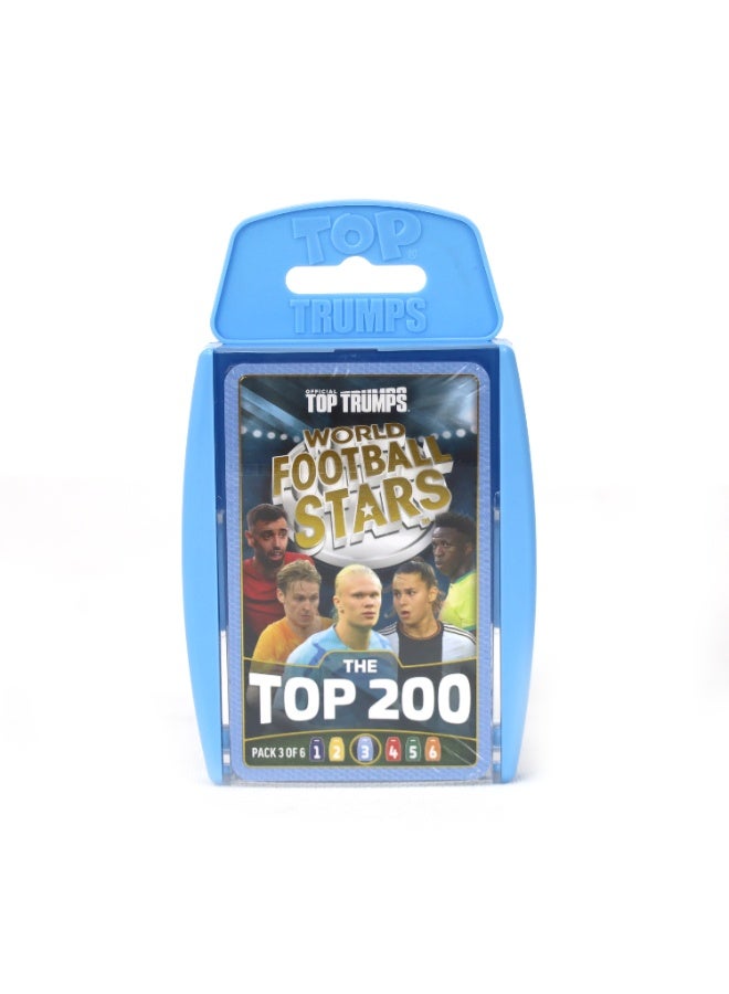 Top Trumps أعلى نجوم كرة القدم في العالم - أفضل 200 - أزرق سماوي | لعبة ورقية تعليمية | لعبة ورقية قابلة للجمع | ألعاب استراتيجية | ألعاب للأطفال والبالغين - Image 1
