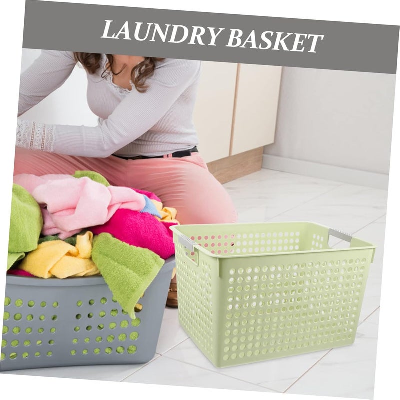 Plastic Laundry Hamper Basket Handle Breathable and Sturdy Sundries Storage Holder for Dirty Clothes Toys and Home Organization - Image 2