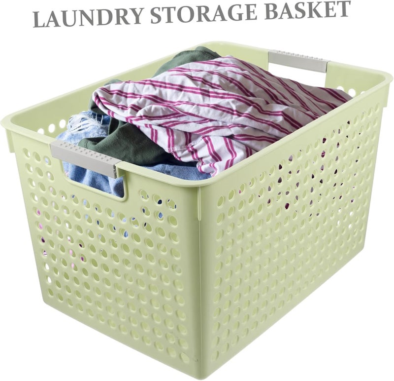 Plastic Laundry Hamper Basket Handle Breathable and Sturdy Sundries Storage Holder for Dirty Clothes Toys and Home Organization - Image 3