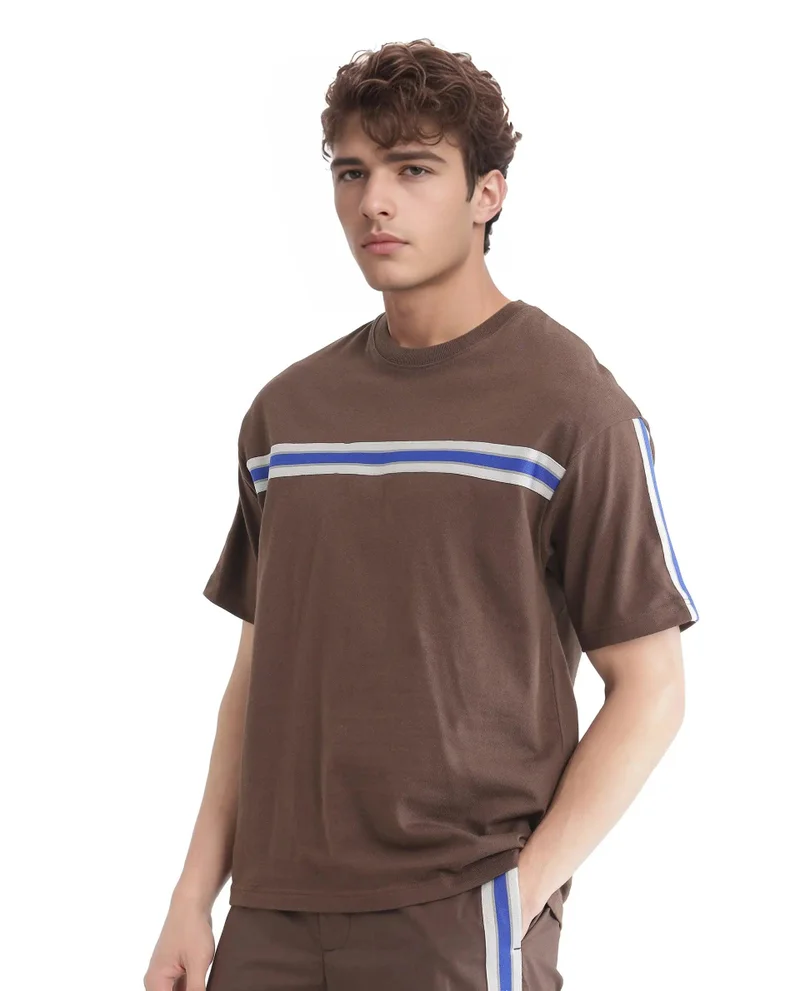 Rare Rabbit Men's Tape Detailed Boxy Fit T-Shirt