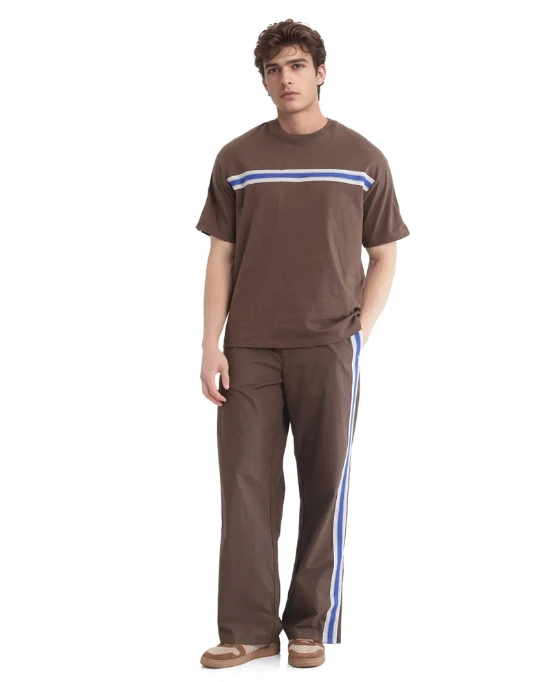Rare Rabbit Men's Tape Detailed Boxy Fit T-Shirt