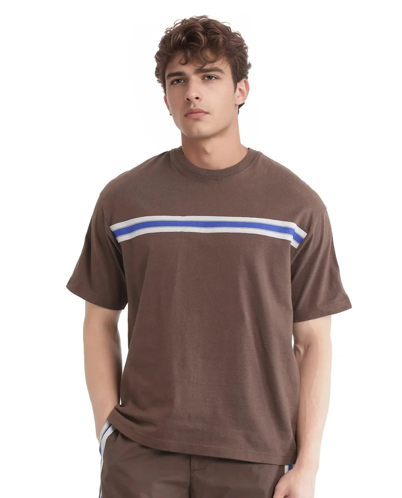 Rare Rabbit Men's Tape Detailed Boxy Fit T-Shirt