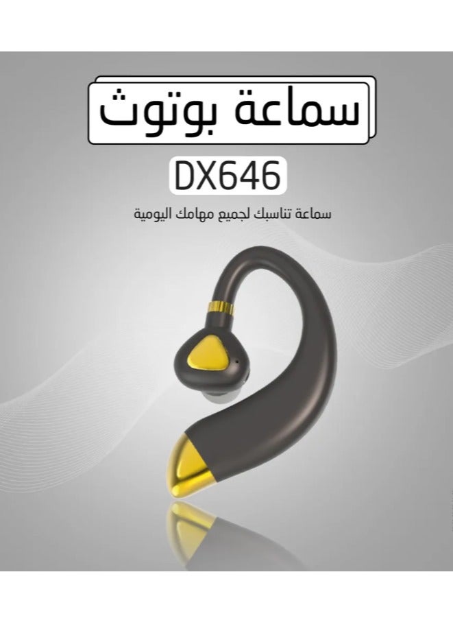 Denx Wireless Bluetooth Headset Compatible With All Devices That Use the Bluetooth System Black/Gold - Image 5