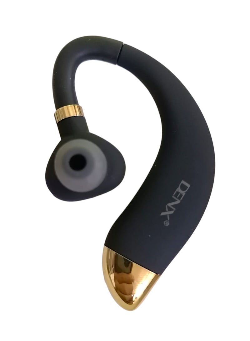 Denx Wireless Bluetooth Headset Compatible With All Devices That Use the Bluetooth System Black/Gold - Image 2
