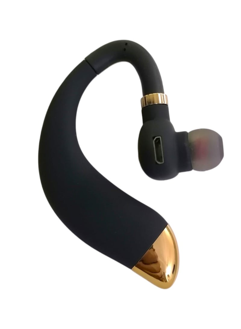 Denx Wireless Bluetooth Headset Compatible With All Devices That Use the Bluetooth System Black/Gold - Image 3