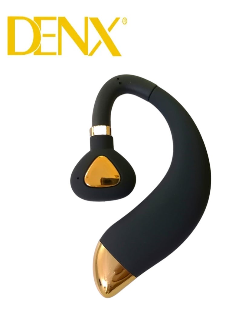 Denx Wireless Bluetooth Headset Compatible With All Devices That Use the Bluetooth System Black/Gold - Image 1
