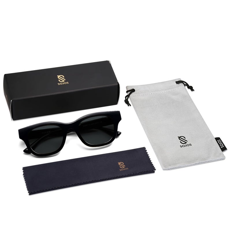 SOJOS Polarized Sunglasses womens men Trendy Small Designer Shades SJ2289,Black - Image 5