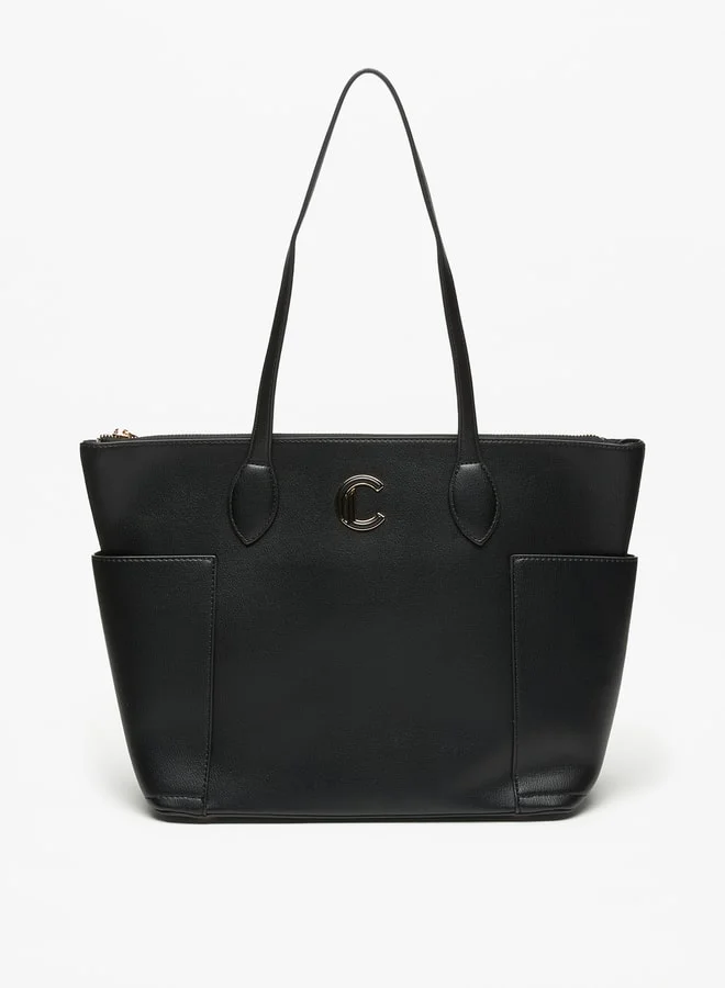 Le Confort Le Confort Solid Tote Bag with Handles and Zip Closure