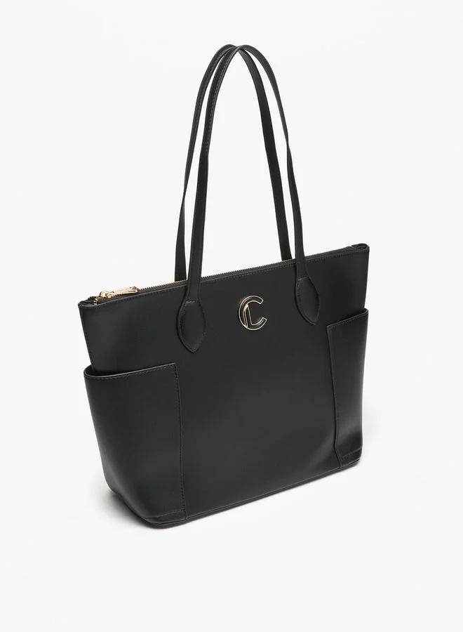 Le Confort Le Confort Solid Tote Bag with Handles and Zip Closure