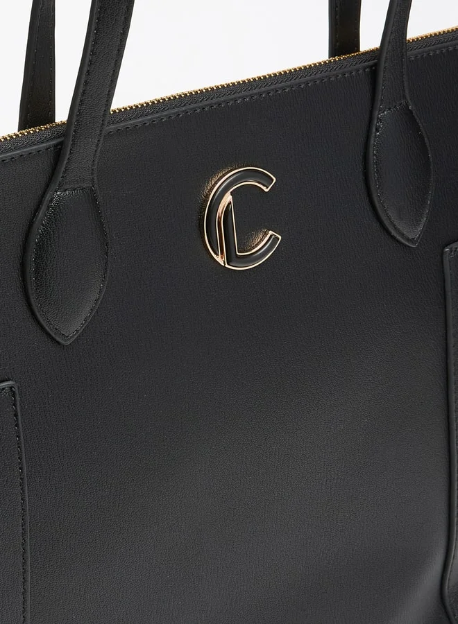 Le Confort Le Confort Solid Tote Bag with Handles and Zip Closure