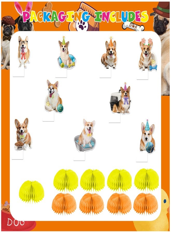 LHDUOFA 9 PCS Corgi Honeycomb Centerpieces Table Decorations Corgi Table Centerpieces for Corgi Party Supplies Corgi Dog Birthday Party Decorations - Image 2