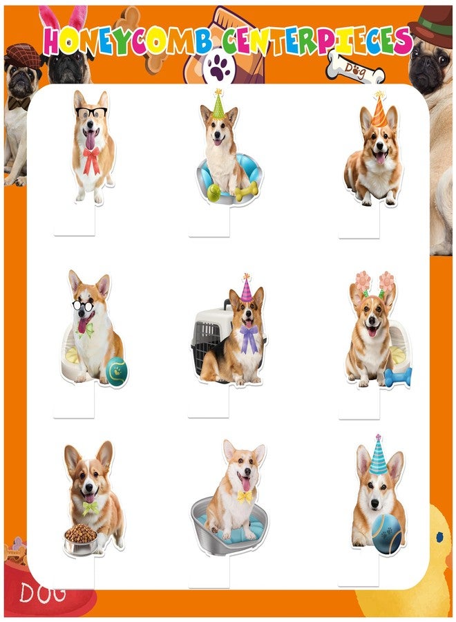 LHDUOFA 9 PCS Corgi Honeycomb Centerpieces Table Decorations Corgi Table Centerpieces for Corgi Party Supplies Corgi Dog Birthday Party Decorations - Image 5