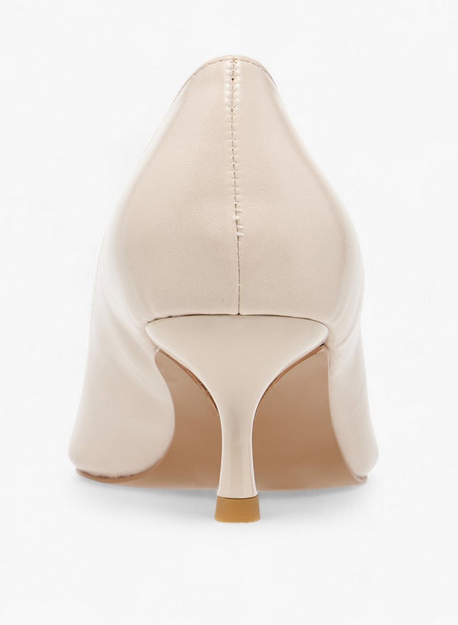Celeste Women's Solid Slip-On Pumps with Kitten Heels - Image 5