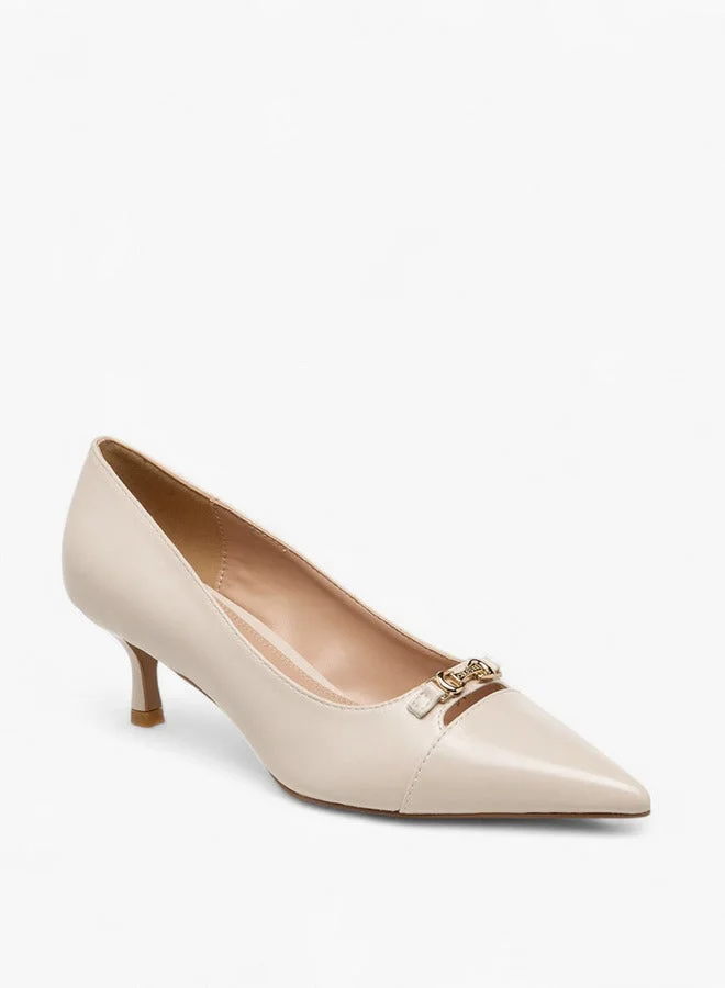 Celeste Women's Solid Slip-On Pumps with Kitten Heels