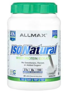 IsoNatural, Pure Whey Protein Isolate, Unflavored, 2 lbs 907 G