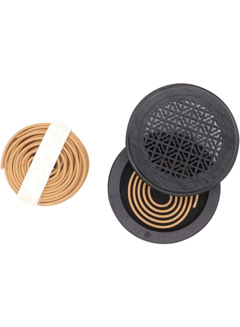 Bakhoor BoSidin - Oud Incense Sticks Cambodian Bakhoor 10 Coils with Black Wooden Incense Burner - A9B - Image 4