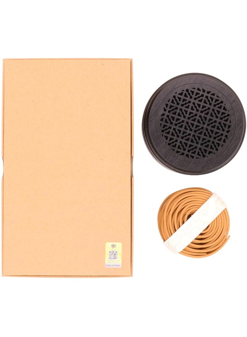 Bakhoor BoSidin - Oud Incense Sticks Cambodian Bakhoor 10 Coils with Black Wooden Incense Burner - A9B - Image 5