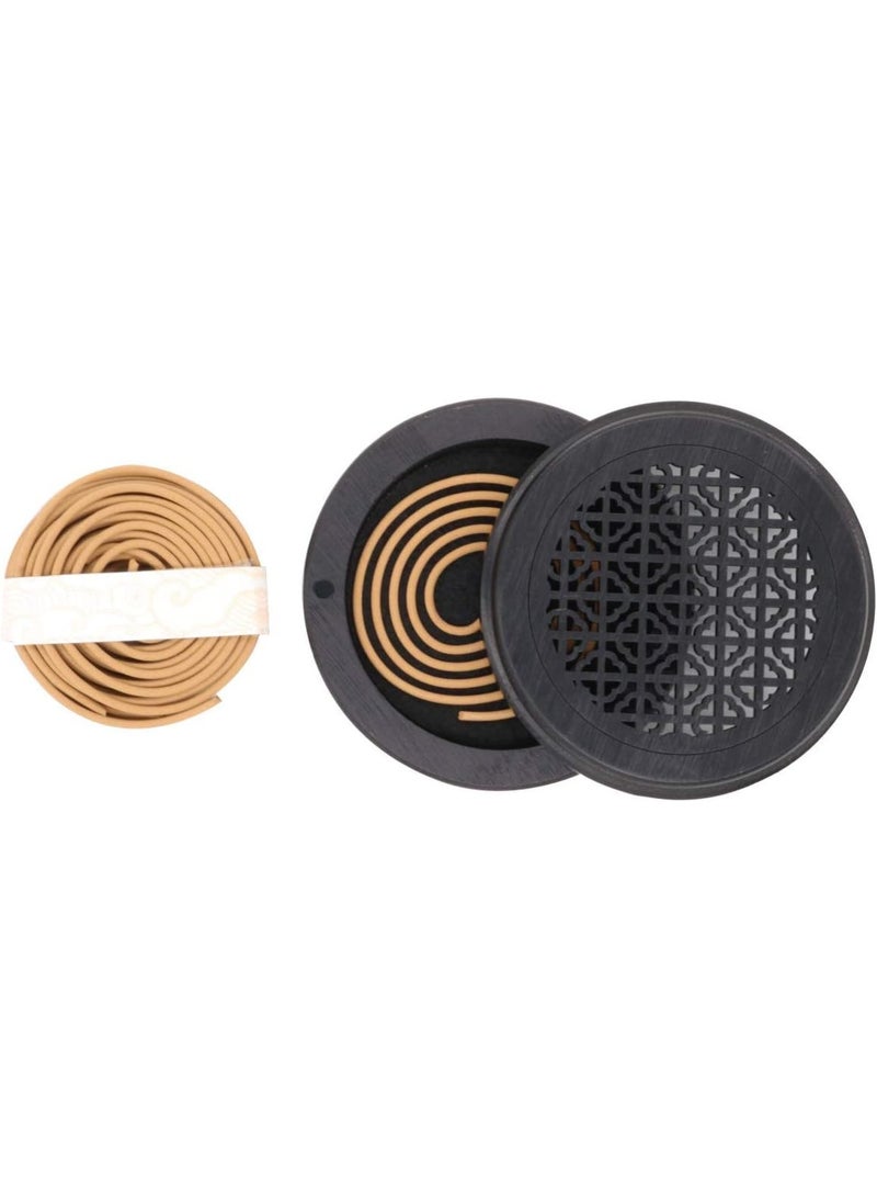 Bakhoor BoSidin - Oud Incense Sticks Cambodian Bakhoor 10 Coils with Black Wooden Incense Burner - A9B - Image 2