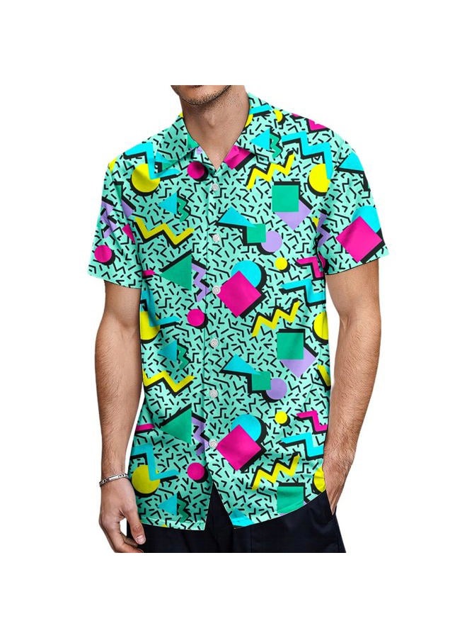 Artsadd 80s 90s Hawaiian Shirt for Men Big and Tall Button Down Short Sleeve Shirt Aloha Beach Shirts Funny Party Outfits, Retro 80s 90s, L - Image 3