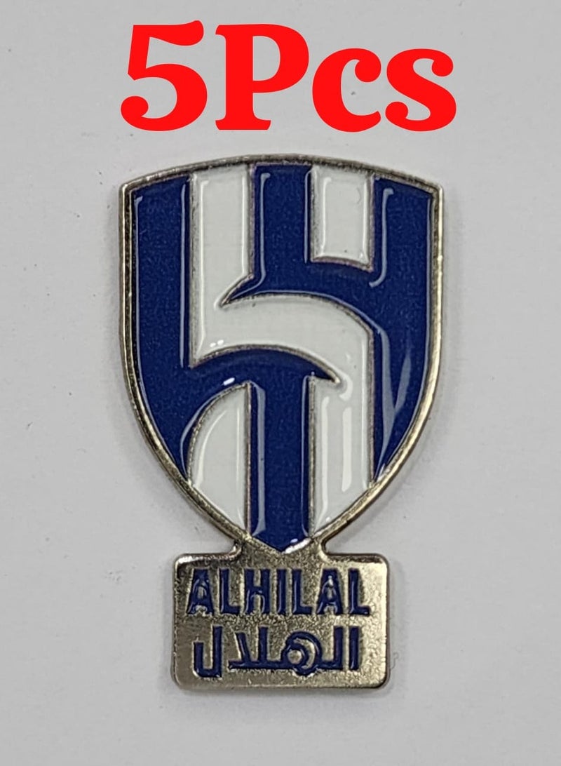 5 metal Al-Hilal Saudi Club logos for mobile phones and smooth surfaces