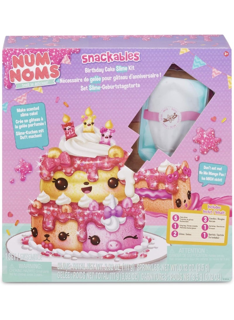 Num Noms Snackables Birthday Cake Slime Kit with Slime & Toppings - Image 1
