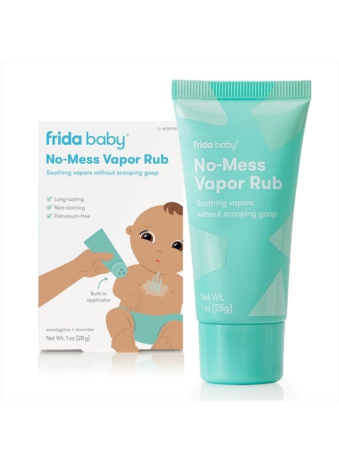 fridababy No-Mess Vapor Rub, Baby Vapor Rub for Chest, Neck, Back + Foot,Non-staining, Petroleum-Free Hands-Free Applicator Tube, Soothing Eucalyptus & Lavender for Sleep  - Image 1