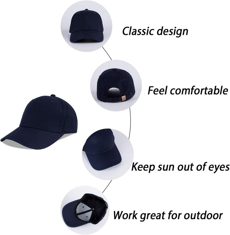 LANGZHEN Unisex Baseball Cap 100% Cotton Fits Men Women Washed Denim Adjustable Dad Hat - Image 3